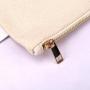 Eco-friendly Natural Canvas Makeup Zipper Bag Custom Logo Printed Cotton Brush Lipstick Storage Cosmetic Bag