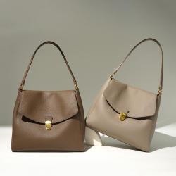 New top layer cowhide versatile single shoulder crossbody large capacity women's bag