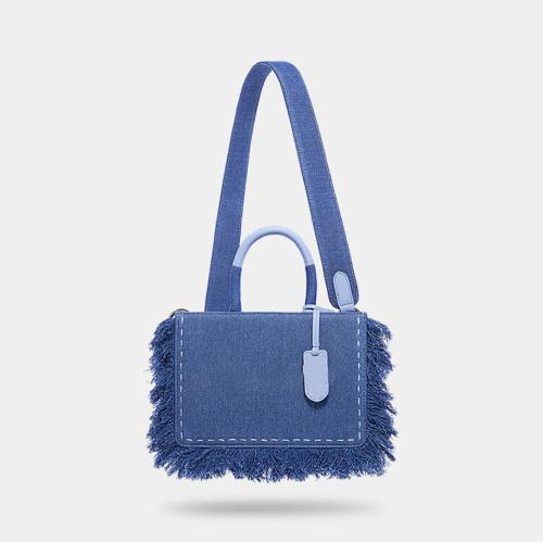 Manufacture Fashion Women Crossbody Bag Customized Denim Bag Stylish Casual Shoulder Bag Tassel Handbags