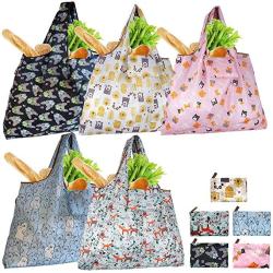 Factory Direct Supply Reusable Expandable Grocery Bags Printed Heavy Duty Foldable Shopping Tote Bags
