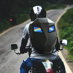 Christmas Gifts LED Light Backpack Cool Motorcycle Backpack Travel Bag Waterproof Bag Polyester Unisex Oxford Hip-hop Zipper
