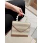 Good quality pearls clutch bag women square purses dress clutch bag champagne pearl luxury dinner clutch bag evening handbags