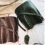 2024 Custom Logo Print Animal Vegan Leather Bucket Bag For Women Shoulder Purses
