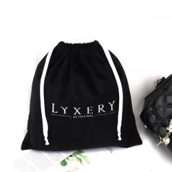 2023 New Product Black Velvet Shoes Packaging Drawstring Bag For Handbag Custom Logo Printed Soft Velvet Dust Pouch