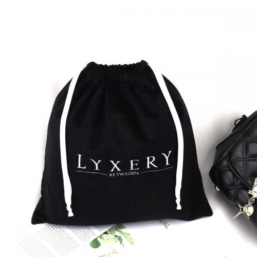 2023 New Product Black Velvet Shoes Packaging Drawstring Bag For Handbag Custom Logo Printed Soft Velvet Dust Pouch