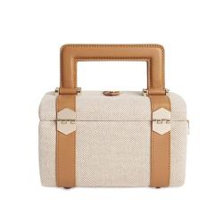 Luxury brand korean designer soft PU Leather and canvas tote weekend shoulder hand bags