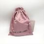 Custom Logo Printed Pink Satin Dust Shopping Bag Drawstring Underwear Clothes Packaging Dust Promotion Bag