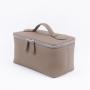 OEM Bolsa De Maquillaje Small Custom Quality Genuine Leather Beauty Case Make Up Travel Cosmetic Boxes Zipper Wash Toiletry Bags
