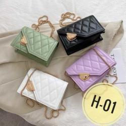 2024 Four Seasons Embroidery Line Diamond Bag Women's Fashionable Korean Edition Lock Casual Texture Chain Single Shoulder Bag P