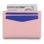 Custom cute PU card holder pink saffiano leather rfid blocking slim women credit card wallet