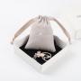 Wholesale Small Cotton Linen Gift Cosmetic Bag Drawstring Cotton Muslin Dust Cosmetic Pouch