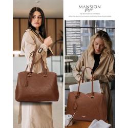 LOVEVOOK Fashion Laptop Tote Bag 15.6 In Work Bags Professional Leather Computer Bag Teacher Large Purses and Handbag for Women