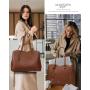 LOVEVOOK Fashion Laptop Tote Bag 15.6 In Work Bags Professional Leather Computer Bag Teacher Large Purses and Handbag for Women