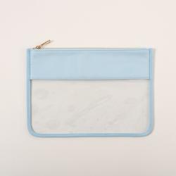 Wholesale flat candy color clear pouch blank clear zipper transparent makeup bag ladies pouch cosmetic travel pvc cosmetic bag