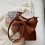 taschen New Fashionable Designer Women's Bags Custom Bow Pu Leather One-shoulder Underarm Bag Pure Color Cross Body Bucket Bag