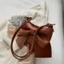 taschen New Fashionable Designer Women's Bags Custom Bow Pu Leather One-shoulder Underarm Bag Pure Color Cross Body Bucket Bag