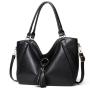 Customs Handbag  Large Capacity Luxury PU Leather Solid Color Tassels  Messenger for Women  Zipper Customs Tote Bag