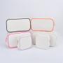 Keymay New Design Stock High Quality Multi-Color Gold Zipper Large Capacity Canvas Cosmetic Bag Canvas Makeup Bag Canvas Pouch