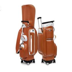 XL151 Microfibre 4 Wheels Trailable Golf Bag New Version Golf Standard Ball Bag Custom Logo Accepted Golf Trolley Bag