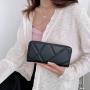 HR512 Women's PU Leather Purse New Wallet Long Fashion Handbag Embossed Geometric Pattern Zipper Wallet Clip Coin Holders