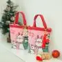 ZR648 Christmas Decorations Linen Cartoon Lovely Santa Claus Elk Tote Bags Small Gifts Children Present Handbag Bag Candy Gifts