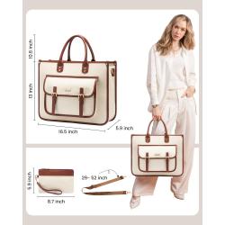 LOVEVOOK Large capacity shoulder Messenger Bag for Business Work office school women 15.6 in Lightweight Canvas Laptop Tote Bags