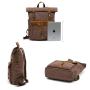 2023 Outdoor Large Capacity Knapsack Mountaineer Backpack Men's Oil Wax Canvas With Full Grain Leather Travel Shoulder Rucksack