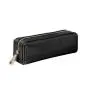 Customs logo pencil case designer PU leather pencil case pouch with zipper