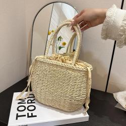 Straw Bag Women 2024 New Ins Fashion Braided Handbag Summer Beach Handbag