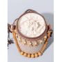 New Arrival Niche Bucket Bags Women Handbags Purse Ladies Casual Shoulder Straw Beach Bag Small Handbags Wooden Bead For Holiday
