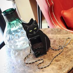 Custom one-shoulder oblique span Tote bag cat doll decorative zipper chain niche design plus logo