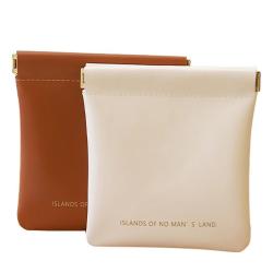 HR069 Women Cloud Mini Coin Wallet Makeup Bag PU Metal Dome Solid Color Card Purse Simple Ladies Lipstick Aunt Scarf Storage Bag