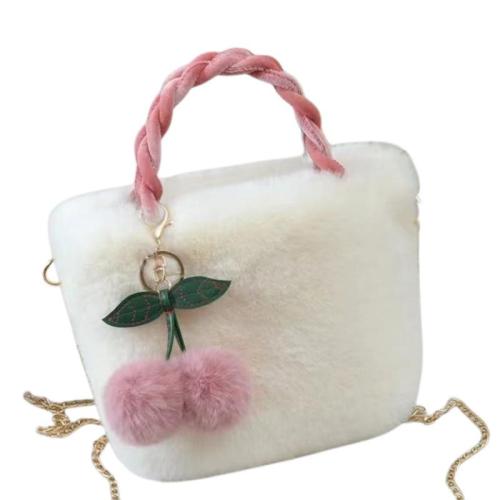 ZR361 2023 New High Capacity Versatile Cherry Bag Chain Strap Crossbody Fashion Handbag Plush Bag Winter Bag