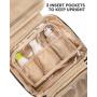 LOVEVOOK 12.5 In Waterproof Hanging Makeup Bag with Jewelry Compartment Clear Cosmetic Bag Travel Toiletry Bag for Women