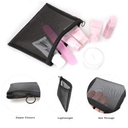 Mini Zipper Mesh Bags Cosmetic Lipstick Storage Bag Portable Small Mesh Makeup Pouch