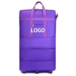 OEM Large Capacity Foldable Oxford Carry On Hand Luggage Suitcases Consignment Trolley Case Travel Bag with Wheels
