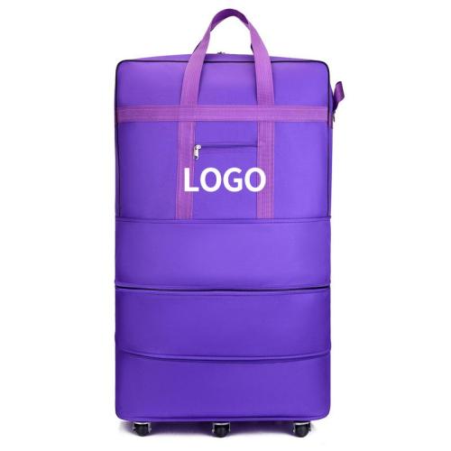OEM Large Capacity Foldable Oxford Carry On Hand Luggage Suitcases Consignment Trolley Case Travel Bag with Wheels