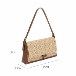 Wholesale Factory Custom Messenger Ladies Bag Fashionable Straw And Pu Sliding Bag Shoulder Had Bags For Women