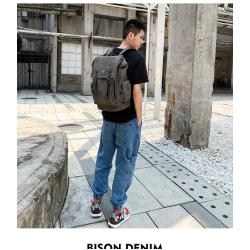 College Retro Flip Backpack Leather British Style Large Capacity High School Backpack
