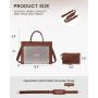 LOVEVOOK New Design Vintage Large Business Briefcase PU Leather Office Work Bag 15.6 inches Laptop Tote Handbags for Women