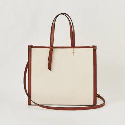 2021 New Arrival Simple Design Canvas Good  Quality Bag Lady Bag Vegan Leather Strap Tote Bag