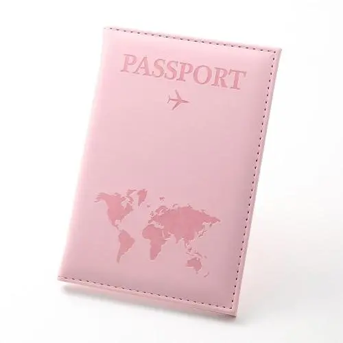 ZR633 Passport Bag PU Leather Frosting Clip ID Portable Bank Card Holder Daily Matching Solid Color Wallet Clip Outdoor Travel