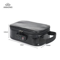Pu Leather Smell Proof Container With Activated Carbon Fibre Technology with TSA Combination Lock Smell Proof Case