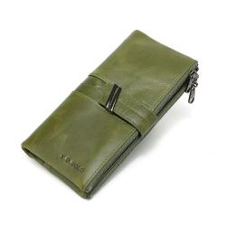 XL246 Multi-card Rfid Clutch Bag Large Capacity Ladies Coin Purse Hot Sell Card Holder Waxed Leather Double Zipper Coin Purse