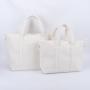 Keymay High Quality Medium Large Bride Carry on Bag Birthday Gift Soft Sherp Faux Fur Tote Plush Travel Bag Teddy Tote Bag