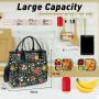 New Arrivals Lunch Bags for Women Leakproof Insulated Floral Lunch Box with Adjustable Shoulder Strap Reusable Zipper Cooler Tot