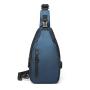 Wholesale Custom PU Leather USB Charging Sport Crossbody Sling Bag Travel Hiking Male Anti-Theft Chest Bag
