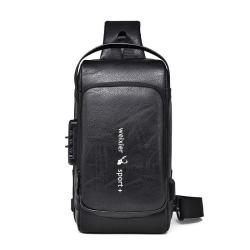XL045 Anti-theft Luxury Daily Used Waterproof Crossbody Bag Men's Chest Bag with USB Imported Classic Shoulder Bag