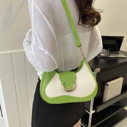 Retro color block fashionable shoulder crossbody bags for women custom logo underarm bag designer messenger bag