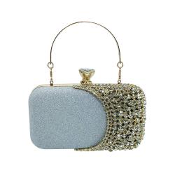 HR612 Women's Dinner Bag Luxury Diamond Fashion Wedding Square Chain Shoulder Party Rhinestone Handbag Shiny Evening Clutch Bag